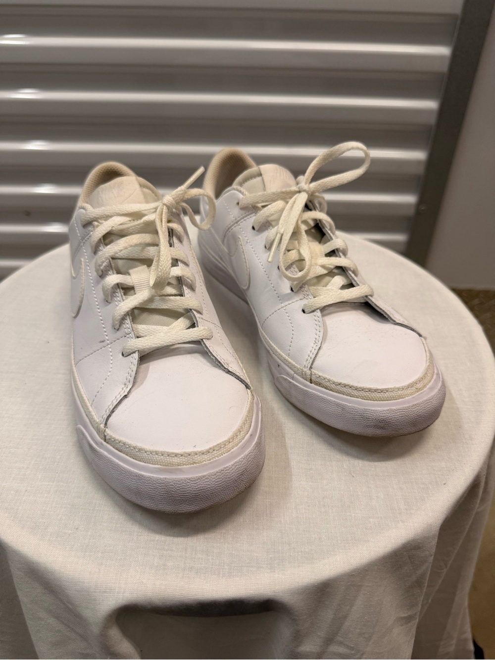 Nike White and Cream Kids' Low-Top Sneakers